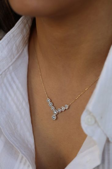 Altın Tasarım Zarif Kolye resmi