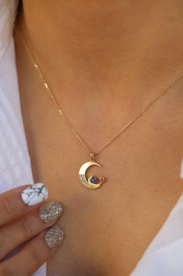 Altın Ay Vav Kolye resmi