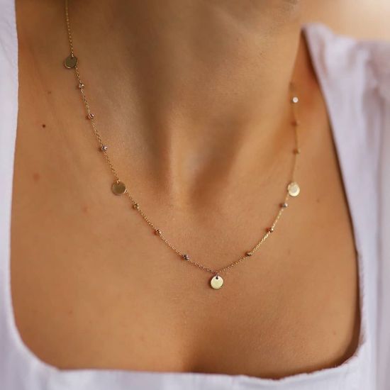 Toplu Pullu Altın Kolye resmi