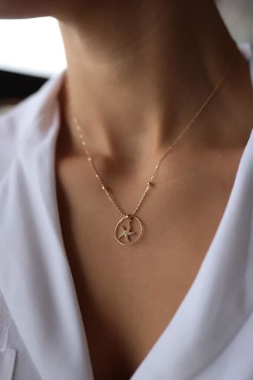 Deniz Yıldızı Altın Kolye resmi