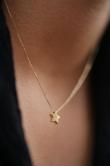 Pırlanta Yıldız Altın Kolye resmi