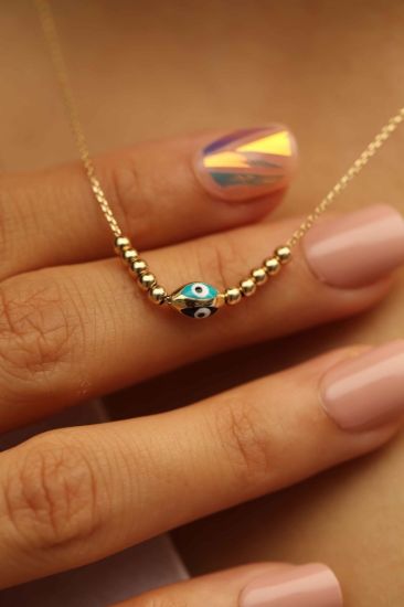 Nazar Boncuklu Altın Kolye resmi