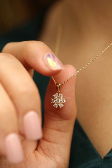 Kar Tanesi Altın Kolye resmi