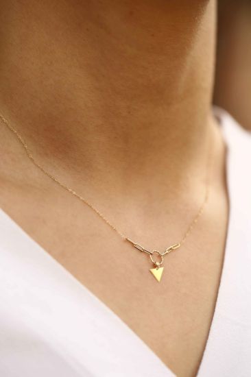 Üçgen Motifli Altın Kolye resmi