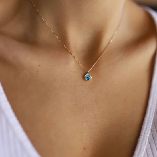 Nazar Boncuklu Altın Kolye resmi