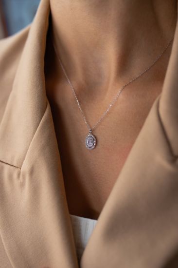 Baget Taşlı Altın Kolye resmi