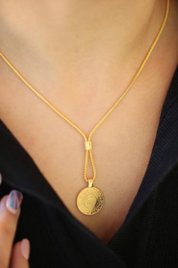 Altın Çeyrekli Kalın Zincir Kolye resmi