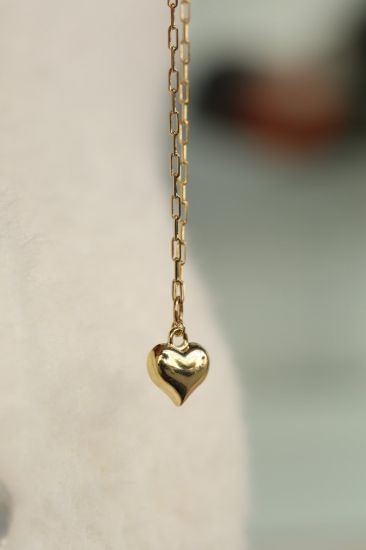 Ataç Zincir 3 Boyutlu Kalp Kolye resmi