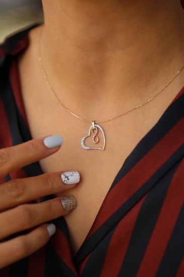 Kalp Sonsuzluk Altın Kolye resmi