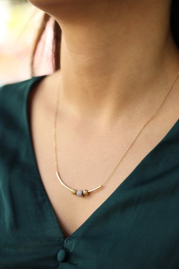 Toplu Çubuk Altın Kolye resmi