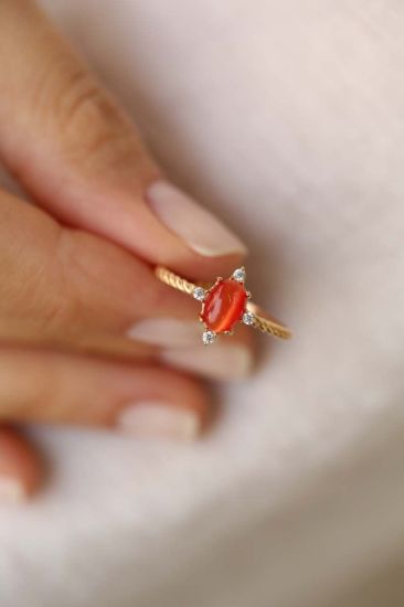 Opal Taşlı Altın Yüzük resmi