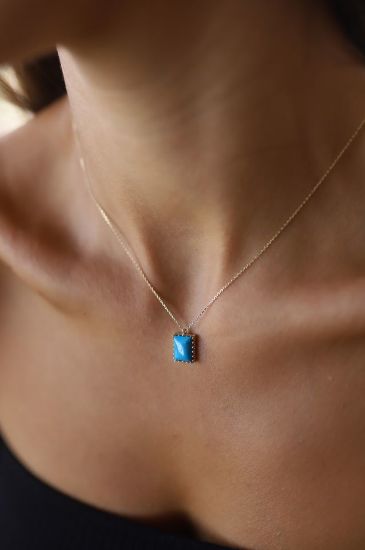 Firuze Taşlı Altın Kolye resmi