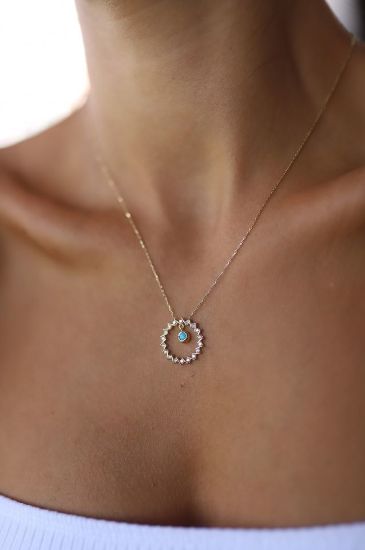 Firuze Taşlı Altın Kolye resmi