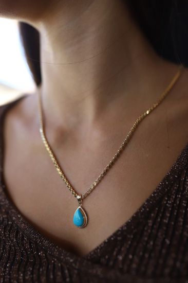 Firuze Taşlı Altın Kolye resmi