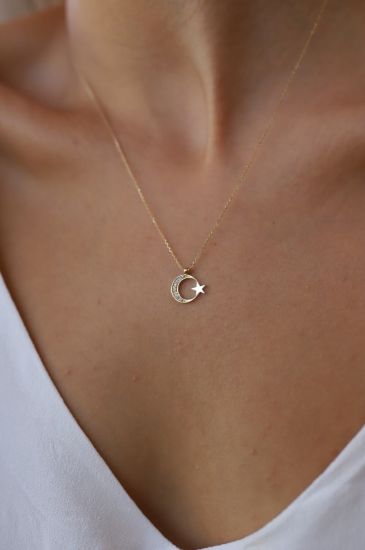 Ay Yıldız Altın Kolye resmi