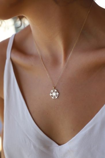 Kar Tanesi Altın Kolye resmi