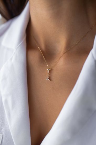 Zarif Özel Tasarım Altın Kolye resmi