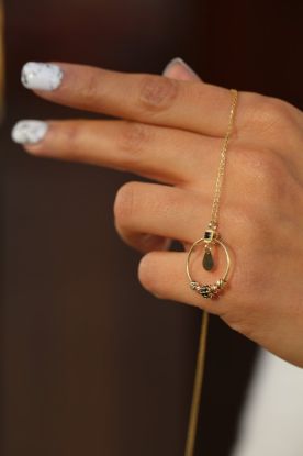 Altın Tasarım Oval Kolye resmi