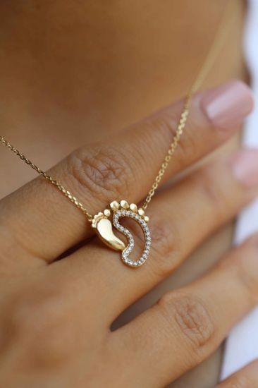 Ayak İzi Altın Kolye resmi