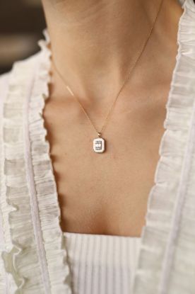 Baget Taşlı Altın Kolye resmi