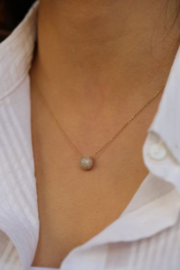 Altın Oval Taşlı kolye resmi