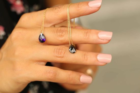 Siyah Taşlı Altın Kolye resmi