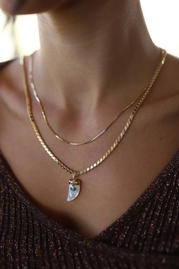 Fil Dişi Altın Kolye resmi