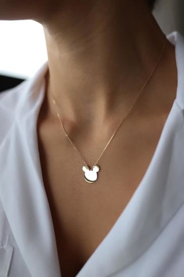 Mickey Mouse Altın Kolye resmi
