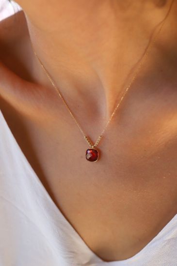 Renkli Taşlı Altın Kolye resmi