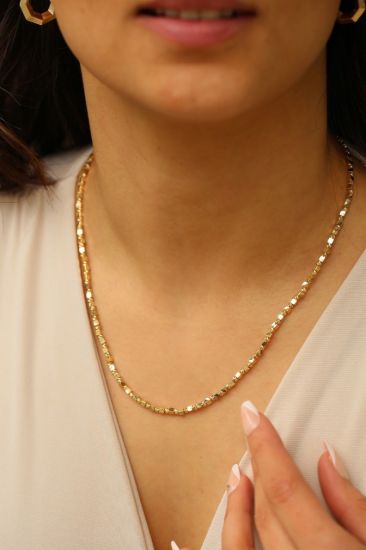 Altın Özel Tasarım Dorika Toplu Zincir resmi
