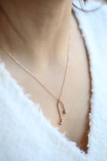 Altın Özel Seri Kelebek Kolye resmi