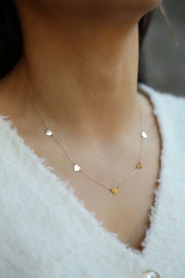 Altın Sıra Kalp Kolye resmi