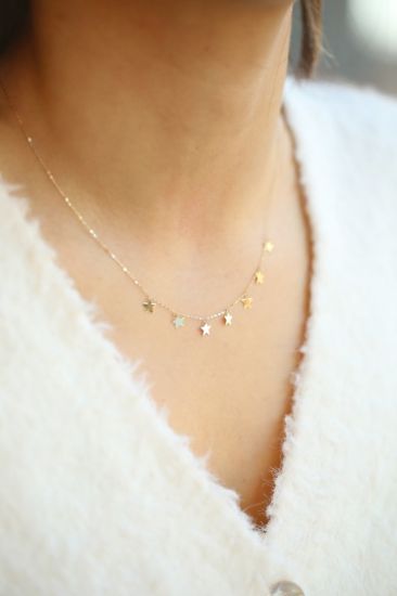 Altın Sıra Yıldız Kolye resmi