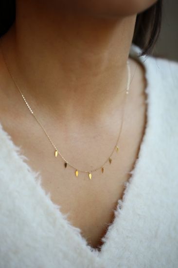 Kolye Sıra Oval Damla Kolye resmi