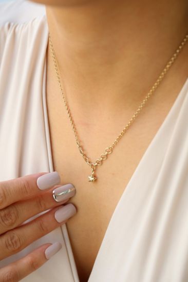 Altın Özel Zincir Yıldız Kolye resmi