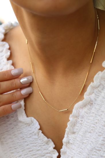 Altın Düz Boru Tasarım Zincir resmi