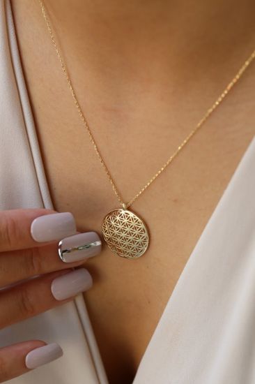 Altın Bombe Yaşam Çiceği Kolye resmi