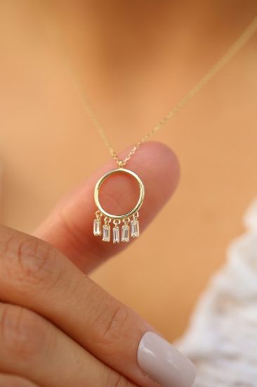 Altın Sallantılı Baget Kolye resmi