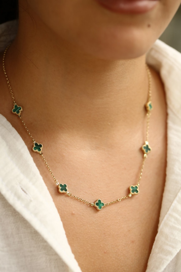 Yeşil Taşlı Altın Kolye resmi