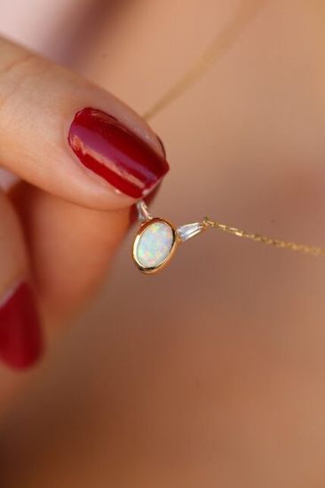 Opal Altın Kolye resmi