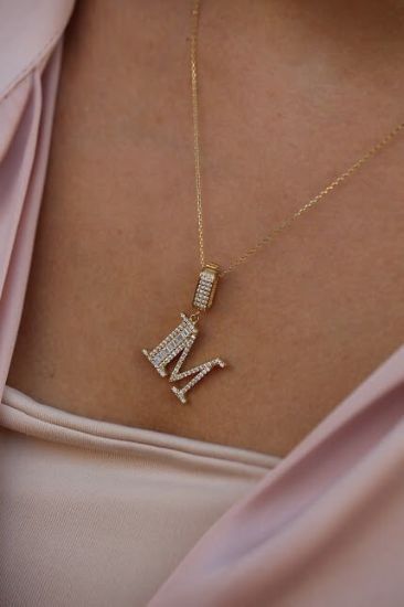 Harfli Baget Altın Kolye resmi