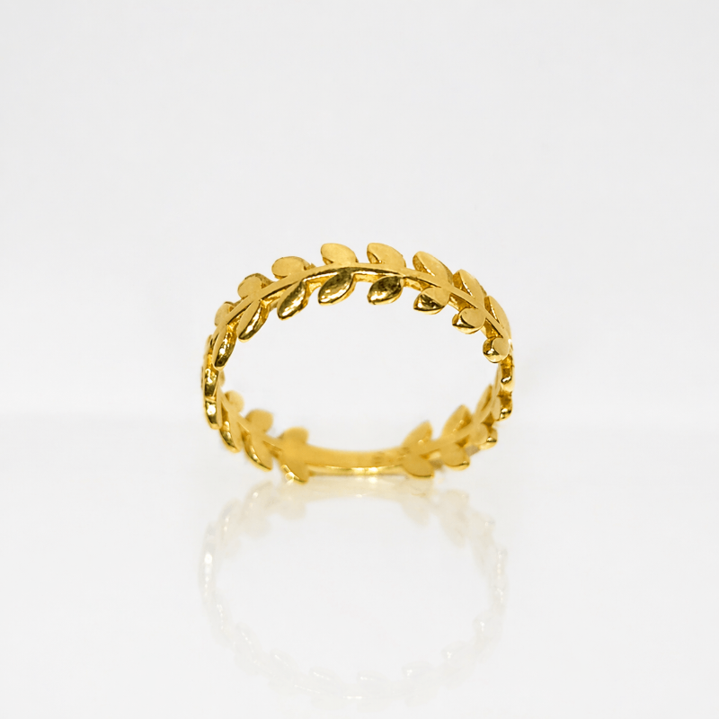 14 Ayar Yapraklı Dal Eklem Yüzüğü resmi