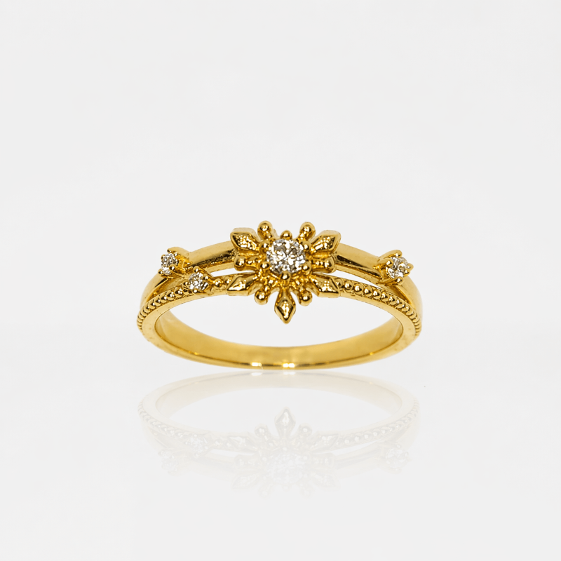 14 Ayar Taşlı Eklem Yüzüğü resmi