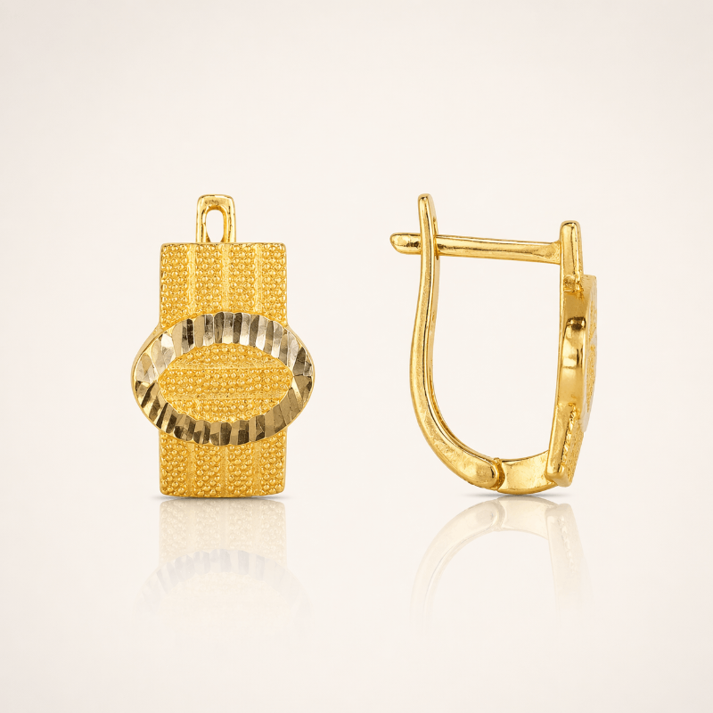 14 Ayar Trabzon Hasır Küpe – Altın El İşçiliği Küpe resmi