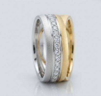 14 Ayar Taşlı, Mat ve Parlak Altın Alyans